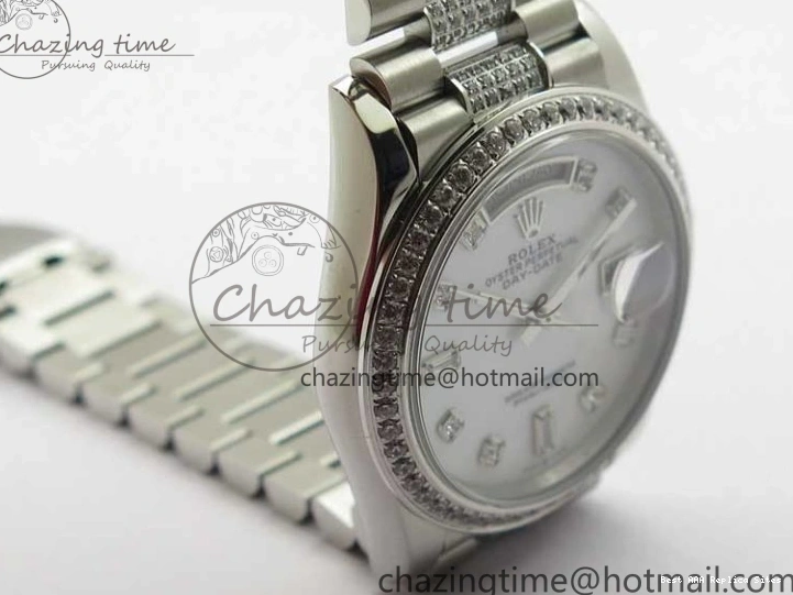 AAA Replica Watches 2682 Bracelet Edition MoistureWicking 36mm Day-Date MOP SS on Dial White President A 128239 Crystal Best SS Crystal Marker BP 1226